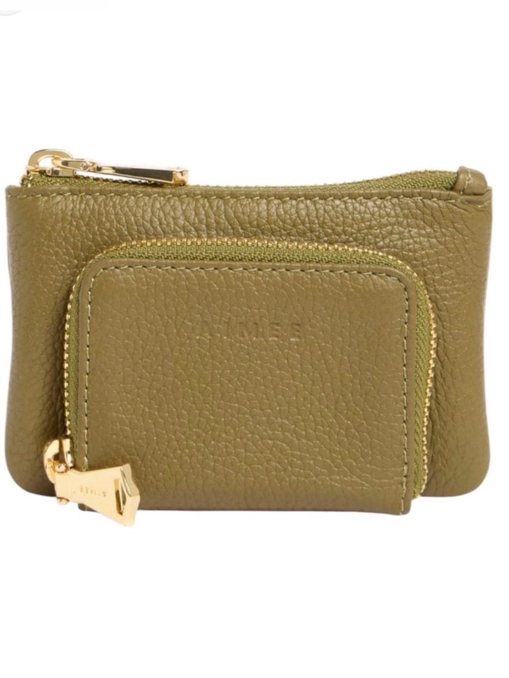 NWT Aimee Kestenberg $118 Nordstrom’s  Zoe Pebbled Leather Wallet in color Kelp